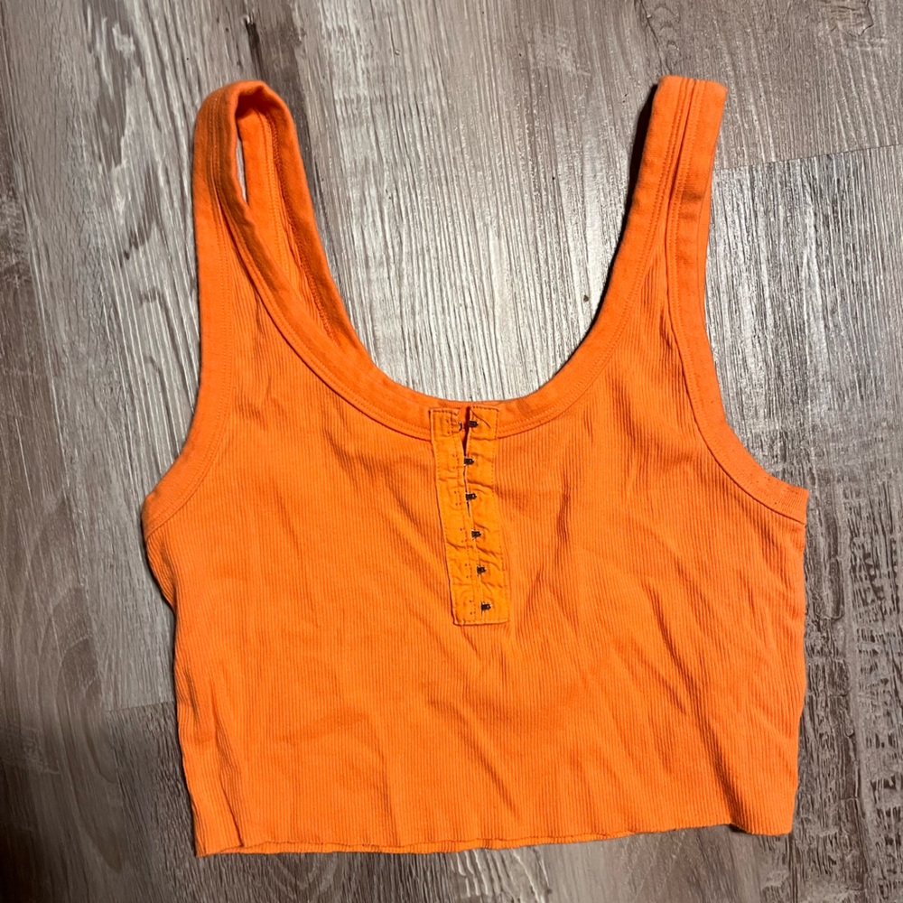 Aerie Orange Ribbed Tank Top